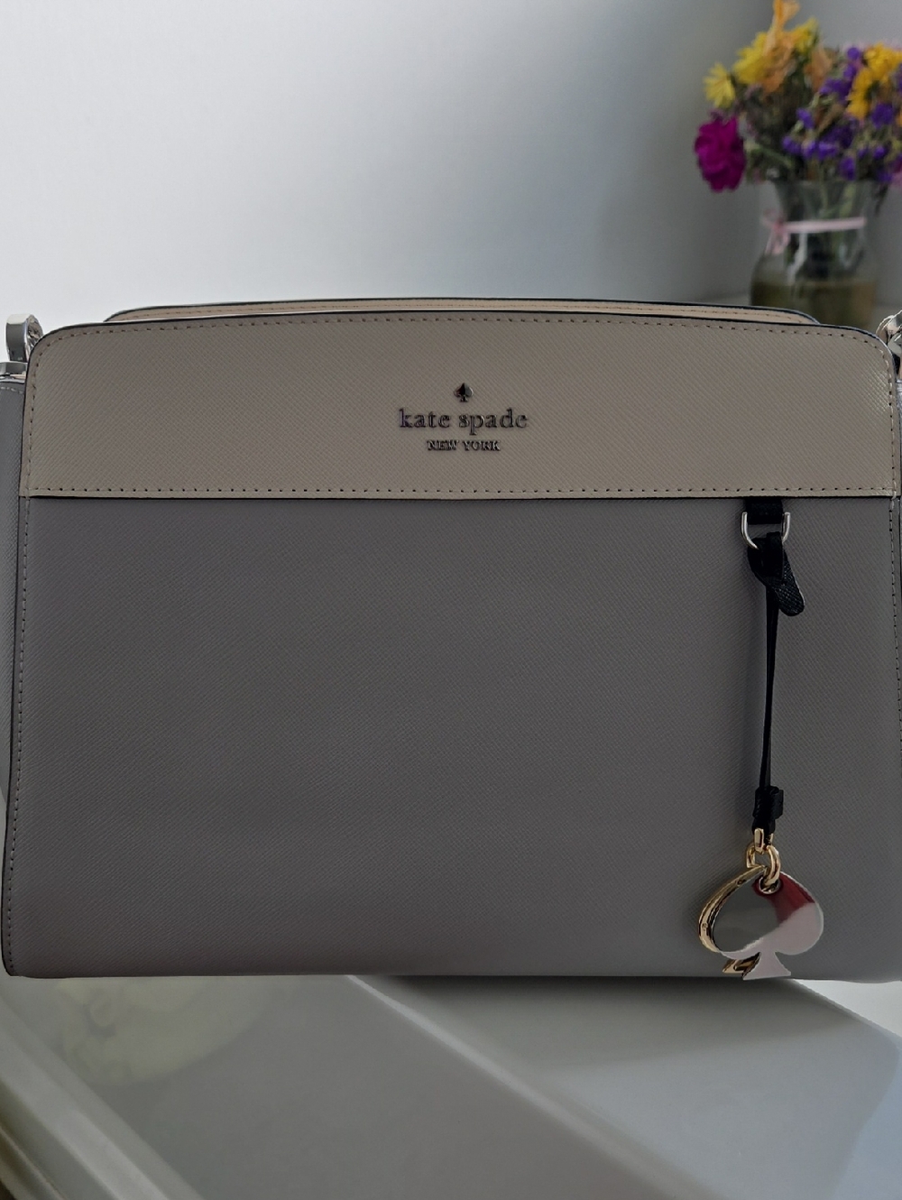 kate spade Two-Tone Gray and Cream Crossbody Bag